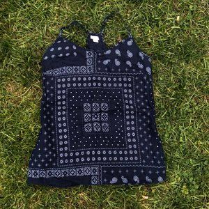 Bandana patterned tank top 💗 navy blue and white design 💗
